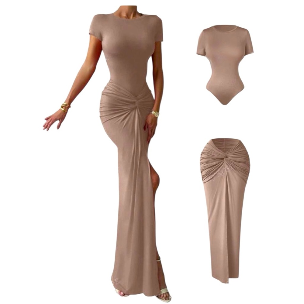 Tan Two Piece Set Sz 4 Small